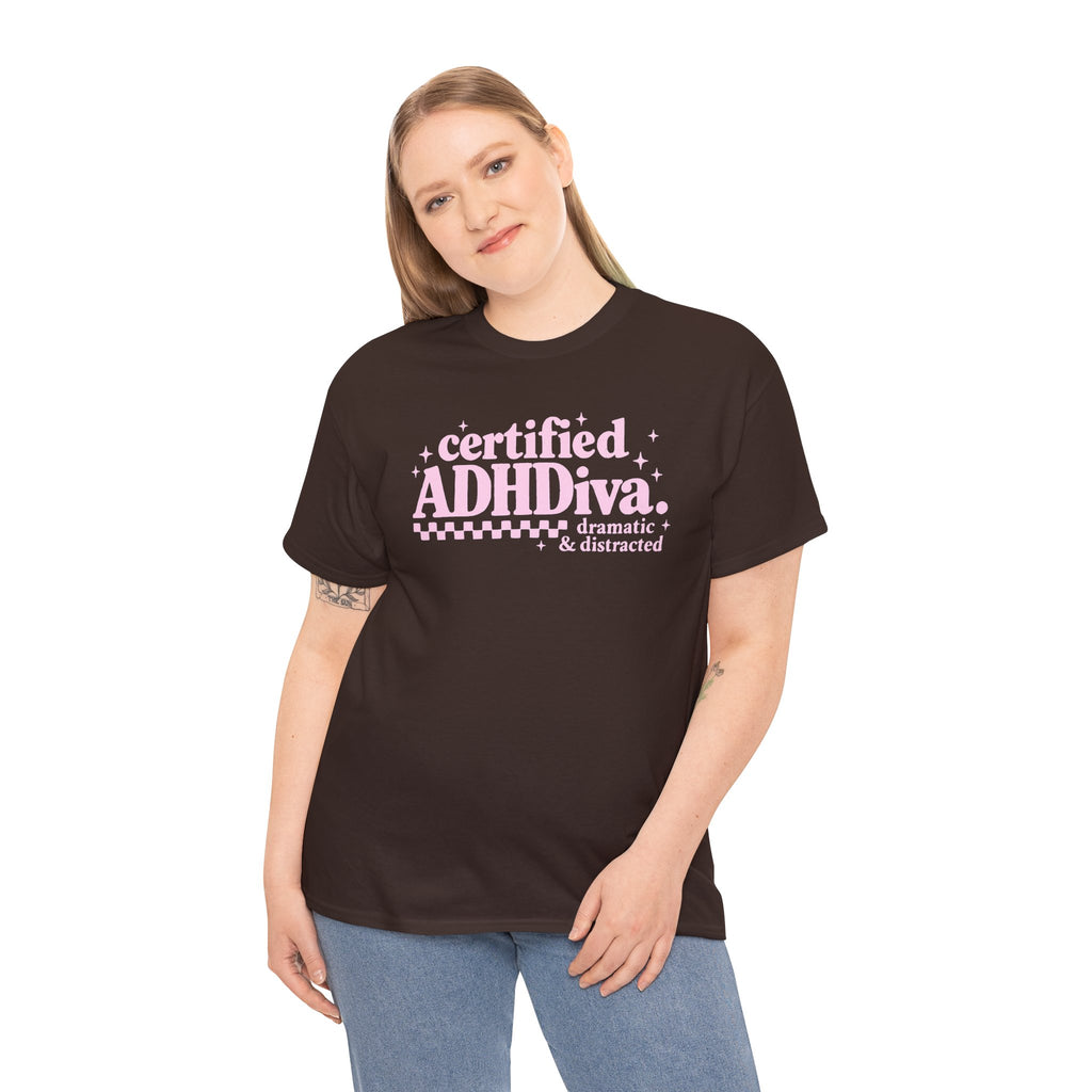 Certified ADHD Diva Graphic T-Shirt – Funny Women’s Statement Tee