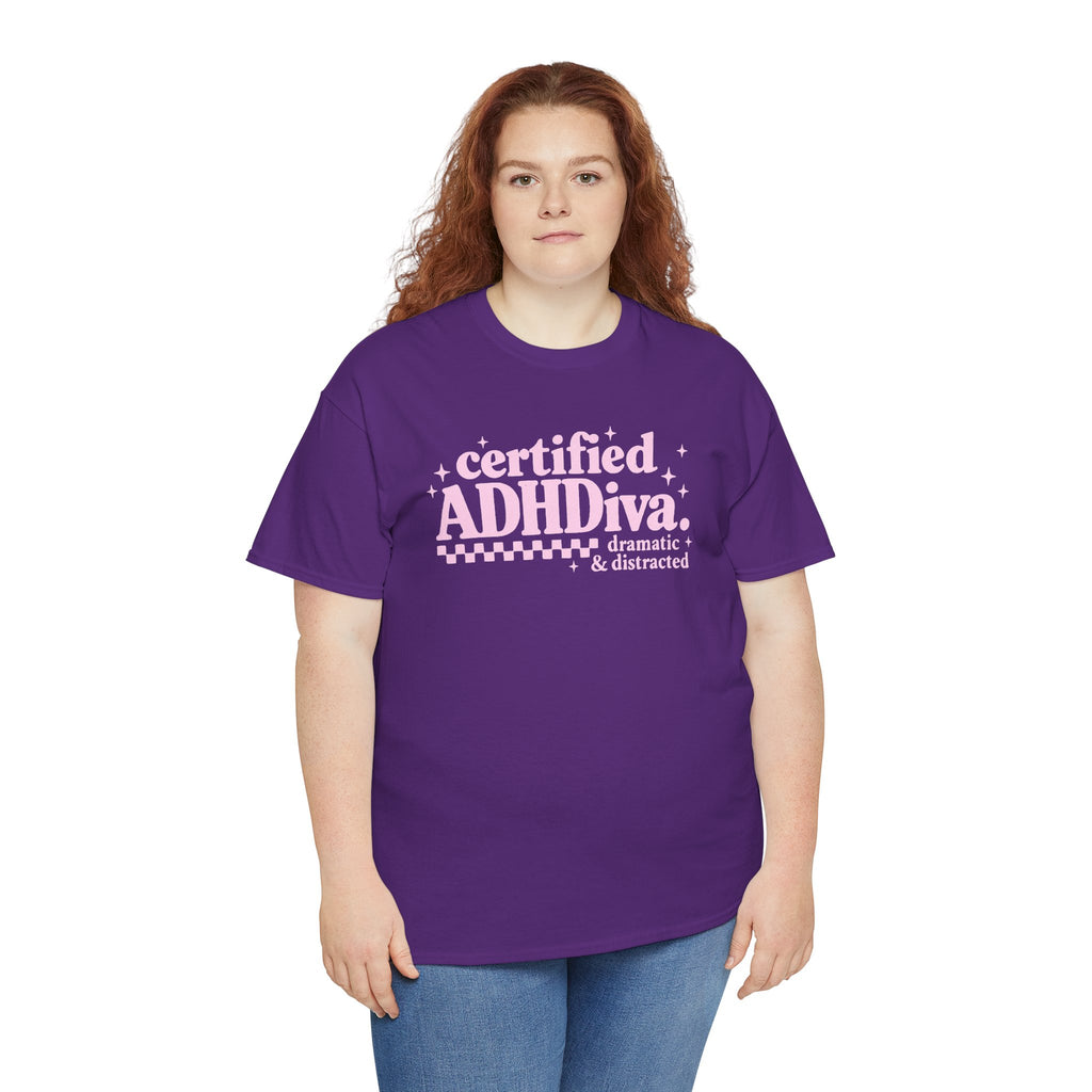 Certified ADHD Diva Graphic T-Shirt – Funny Women’s Statement Tee