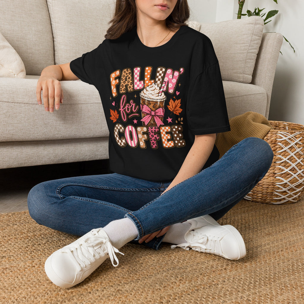 Fallin' for Coffee T-Shirt — Autumn Coffee Lover Tee