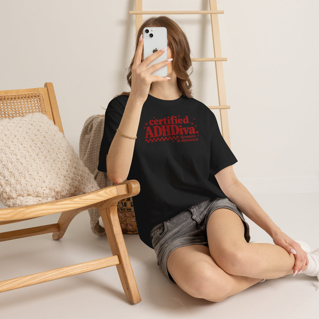 Certified ADHD Diva Graphic T-Shirt – Funny Women’s Statement Tee