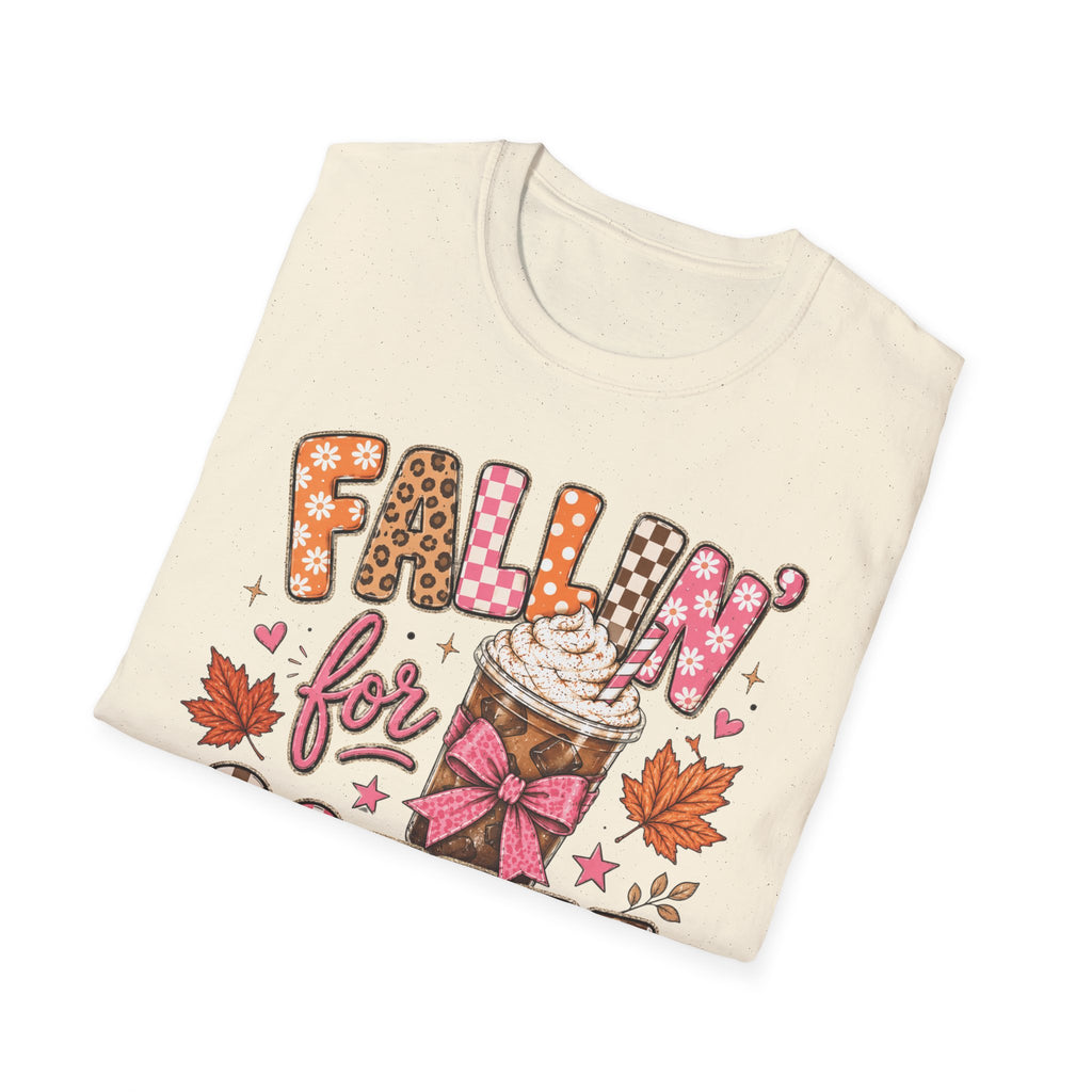 Fallin' for Coffee T-Shirt — Autumn Coffee Lover Tee