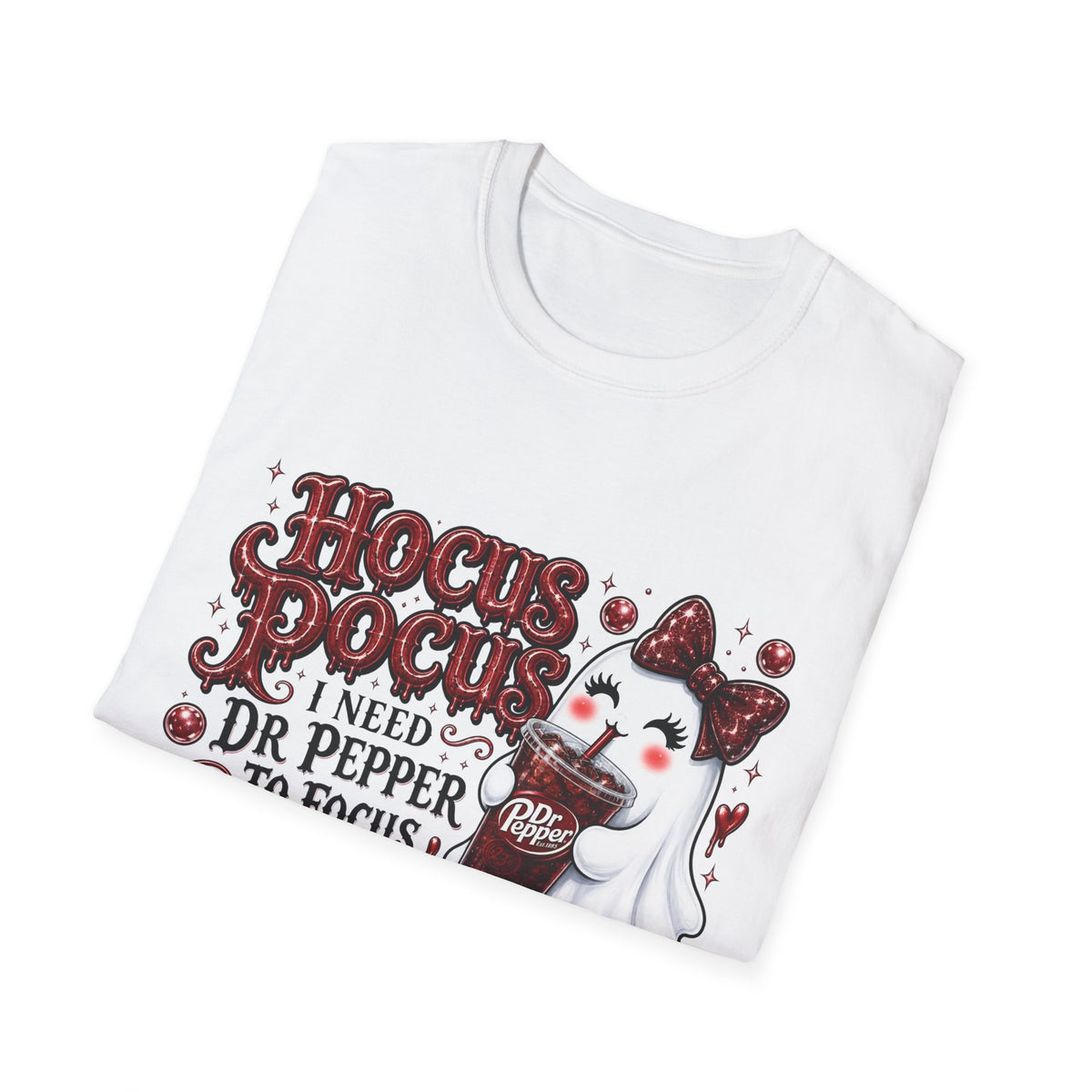 Hocus Pocus Ghost Tee — “I Need Dr Pepper to Focus” Halloween T-Shirt