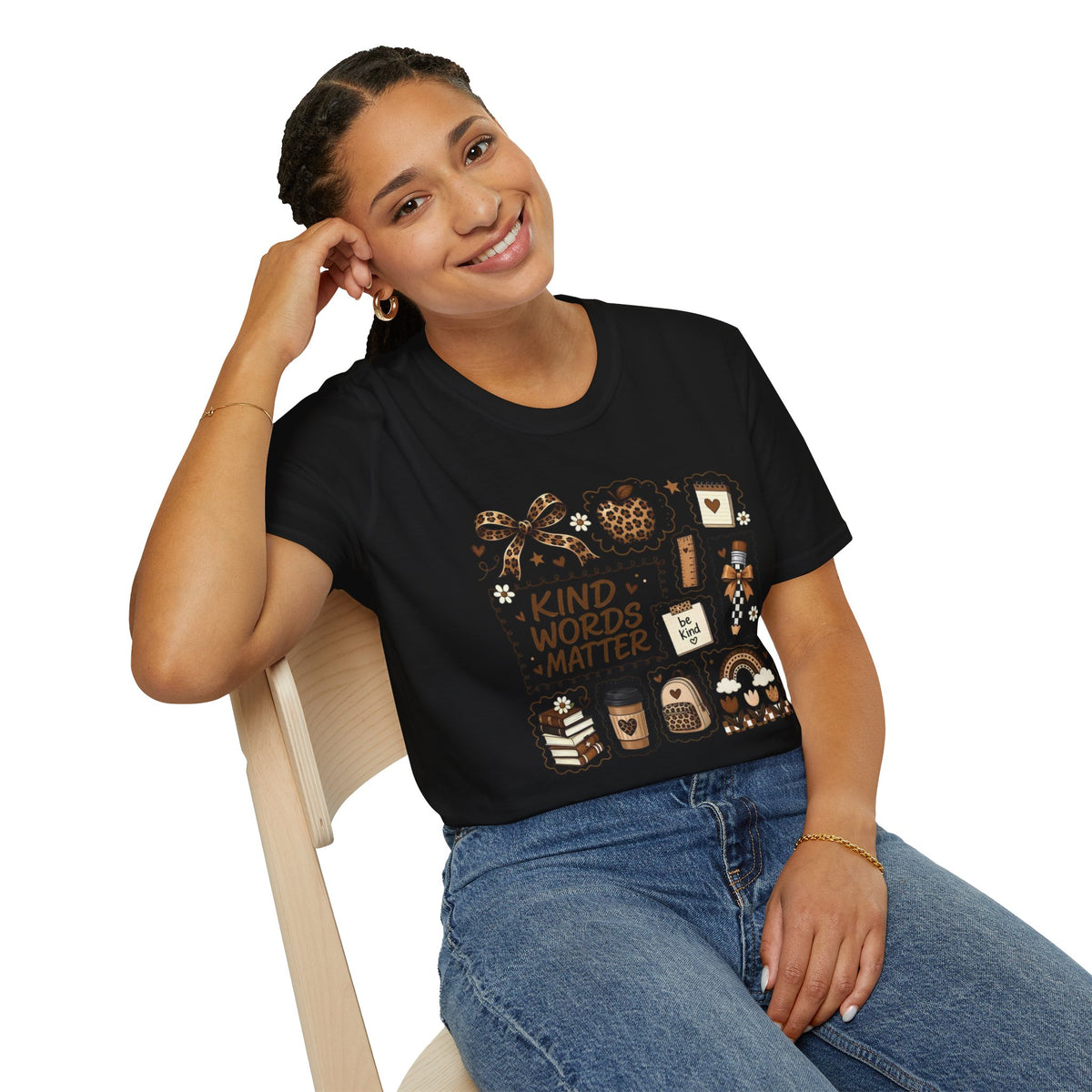 Kind Words Matter Leopard Graphic Tee