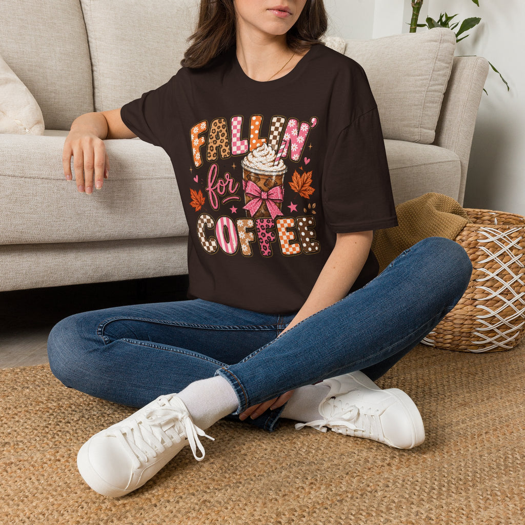 Fallin' for Coffee T-Shirt — Autumn Coffee Lover Tee