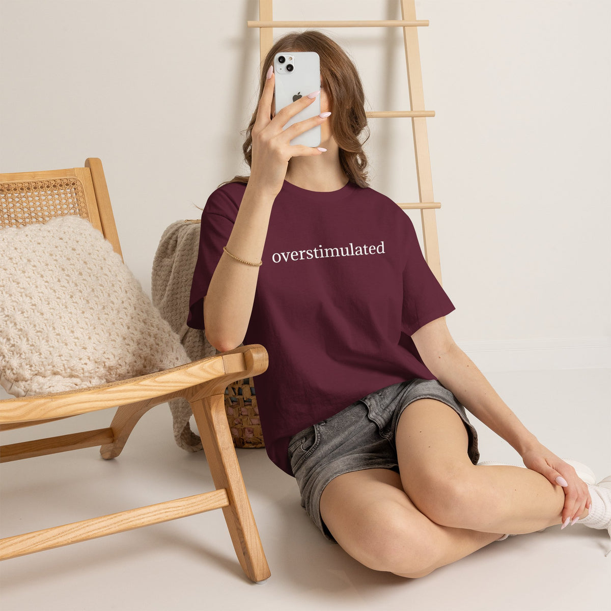 Overstimulated Tee — Minimalist Black Graphic T-Shirt