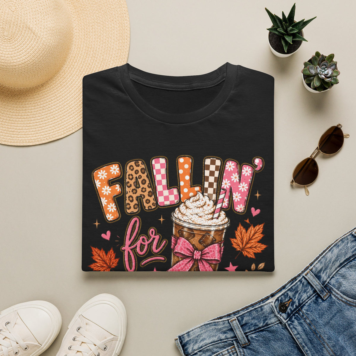 Fallin' for Coffee T-Shirt — Autumn Coffee Lover Tee