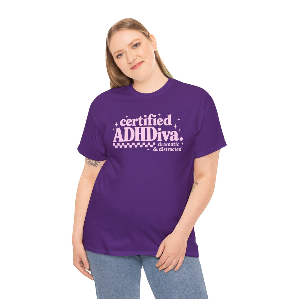 Certified ADHD Diva Graphic T-Shirt – Funny Women’s Statement Tee