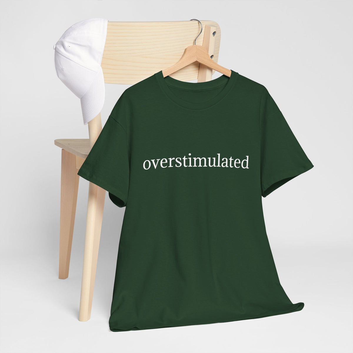 Overstimulated Tee — Minimalist Black Graphic T-Shirt