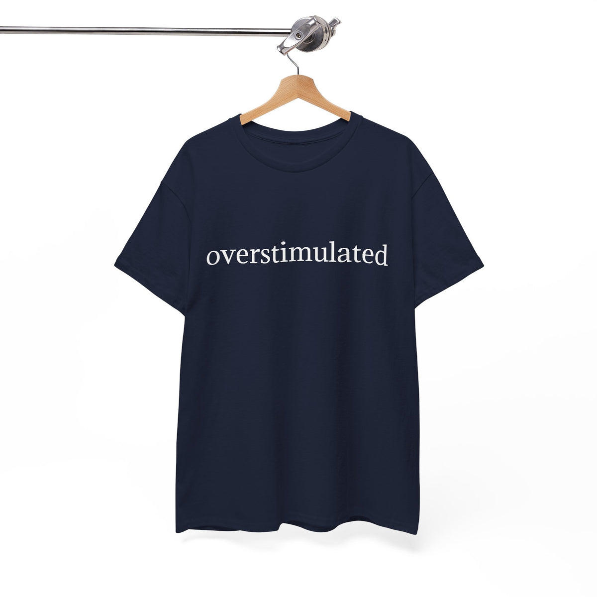 Overstimulated Tee — Minimalist Black Graphic T-Shirt