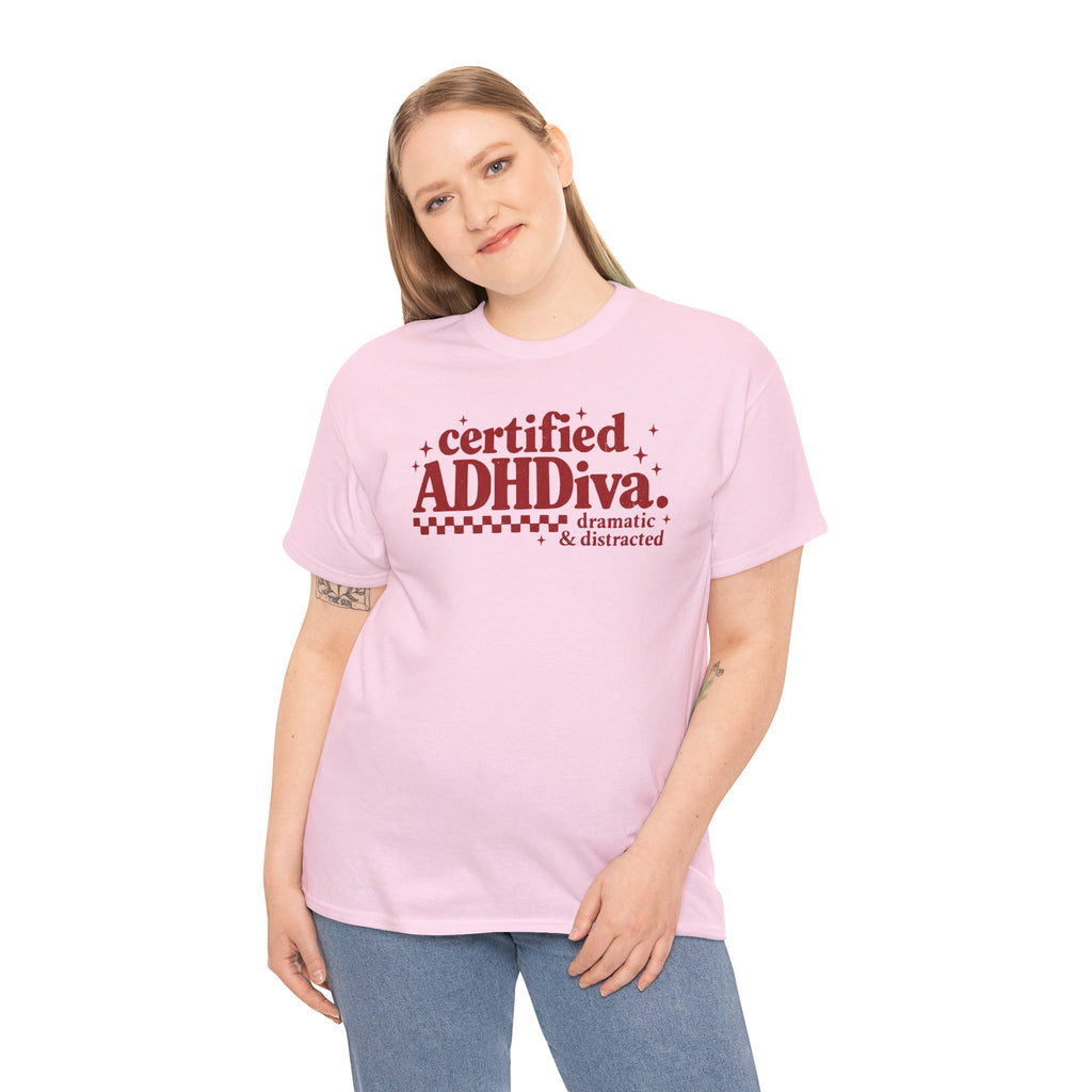 Certified ADHD Diva Graphic T-Shirt – Funny Women’s Statement Tee