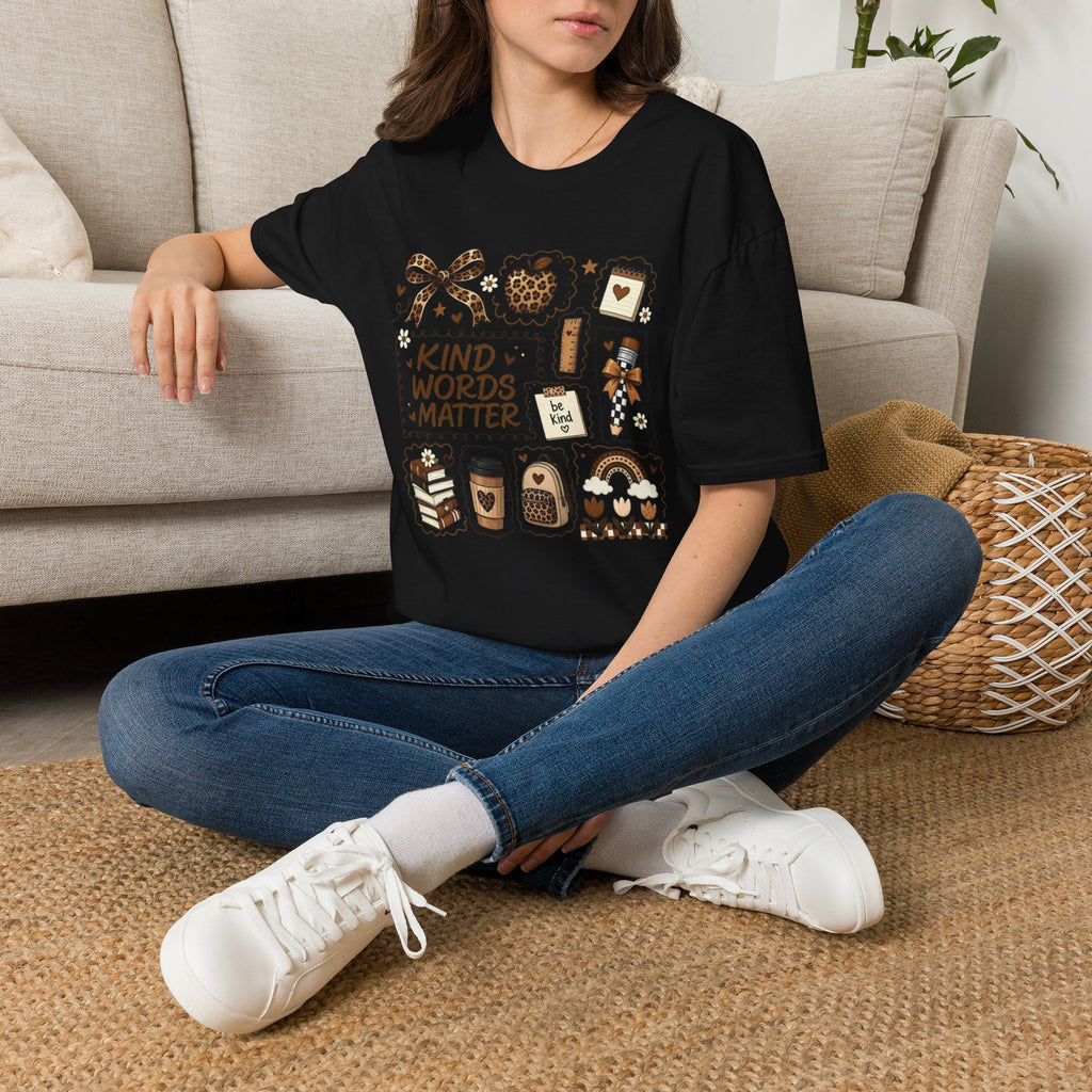 Kind Words Matter Leopard Graphic Tee