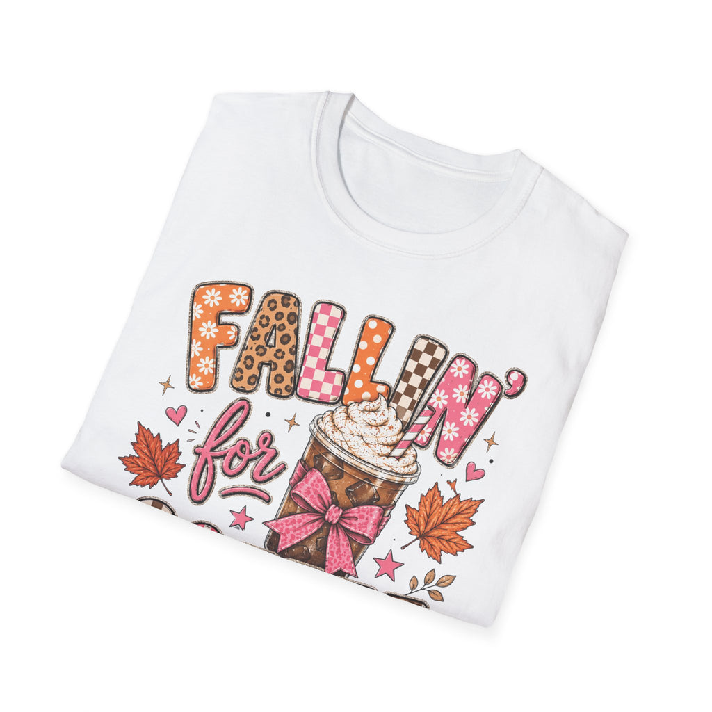 Fallin' for Coffee T-Shirt — Autumn Coffee Lover Tee