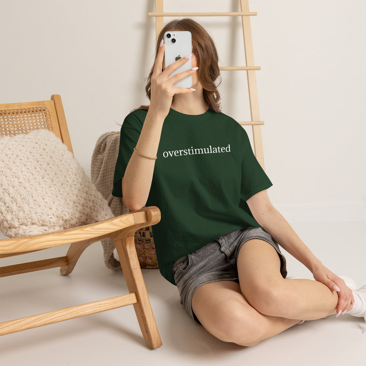 Overstimulated Tee — Minimalist Black Graphic T-Shirt