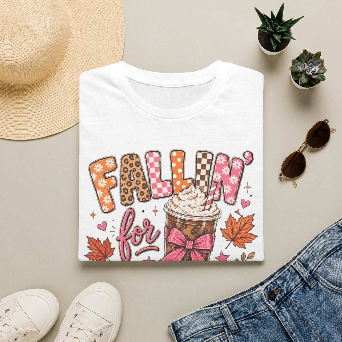Fallin' for Coffee T-Shirt — Autumn Coffee Lover Tee