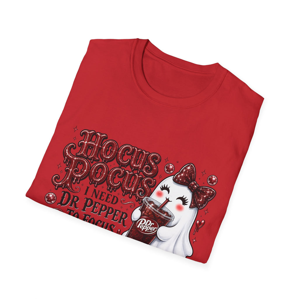 Hocus Pocus Ghost Tee — “I Need Dr Pepper to Focus” Halloween T-Shirt