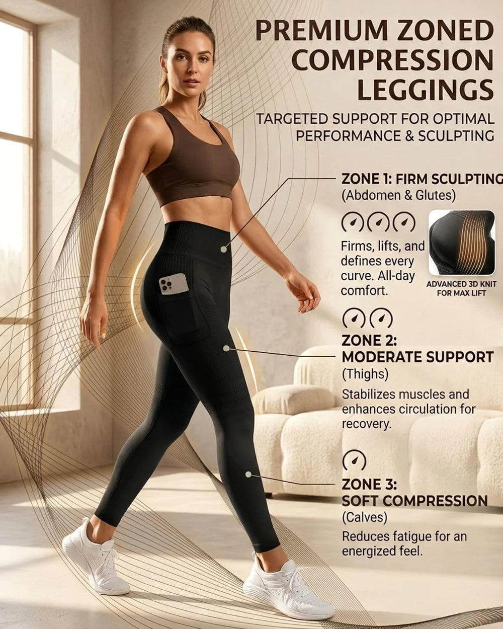 Anti Cellulite Compression Leggings with Pockets