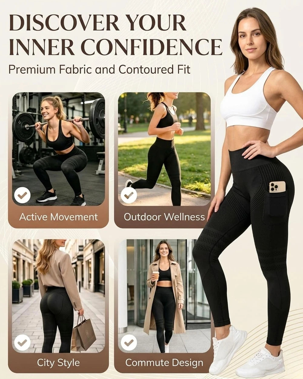 Anti Cellulite Compression Leggings with Pockets