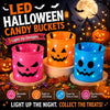 Spooky LED Pumpkin Candy Bucket Set