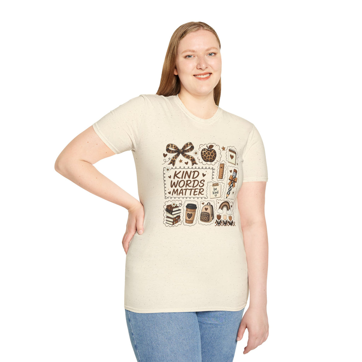Kind Words Matter Leopard Graphic Tee