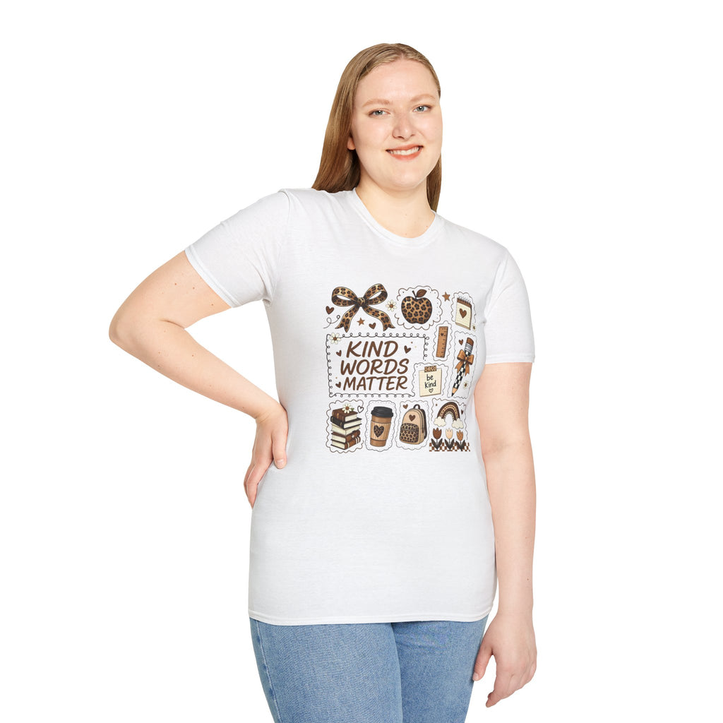 Kind Words Matter Leopard Graphic Tee