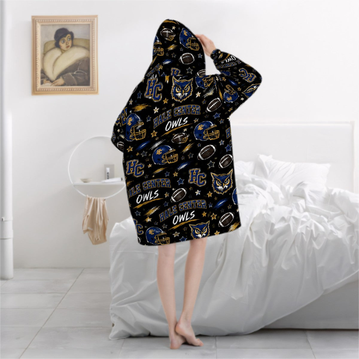 Owl Football Hooded Blanket