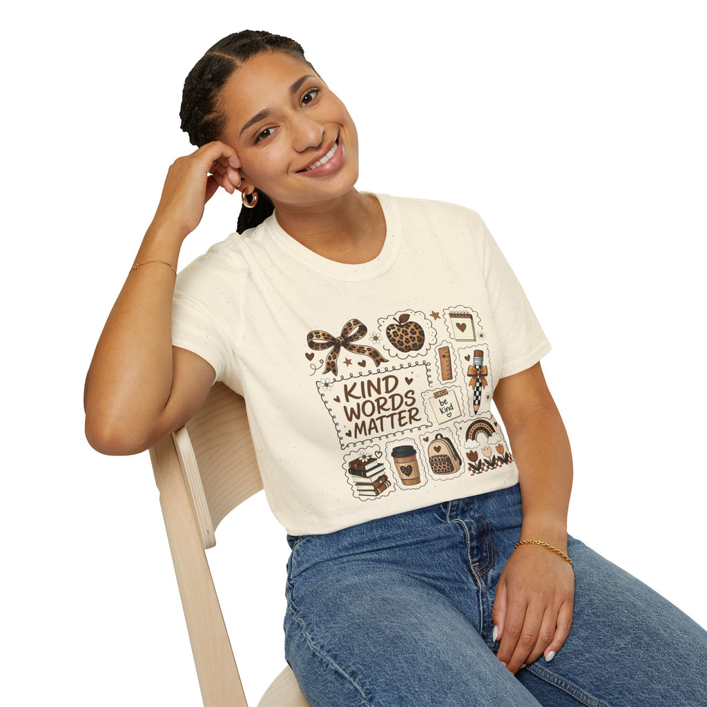 Kind Words Matter Leopard Graphic Tee