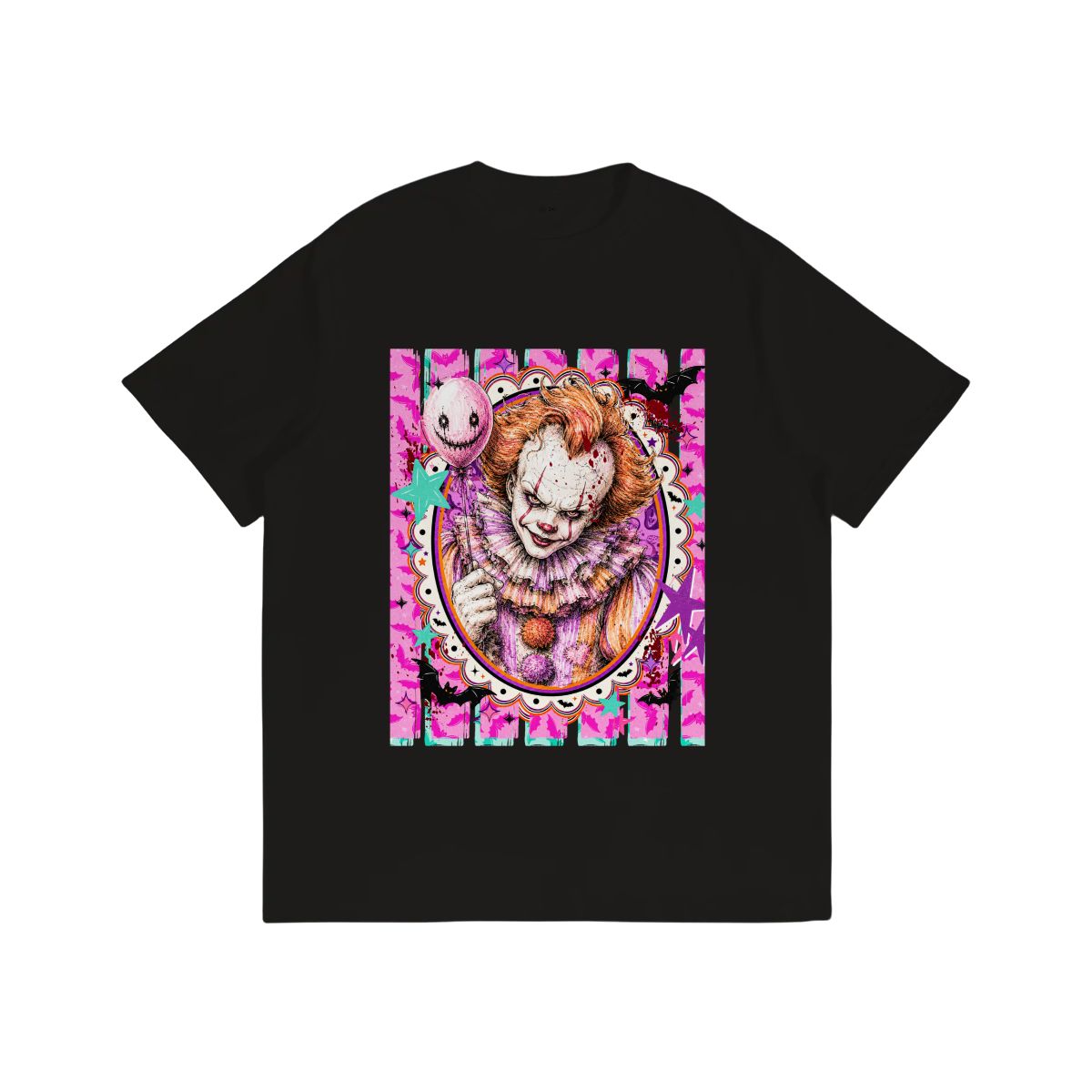 Pretty Scary Pink Balloon Horror Halloween Graphic Tee