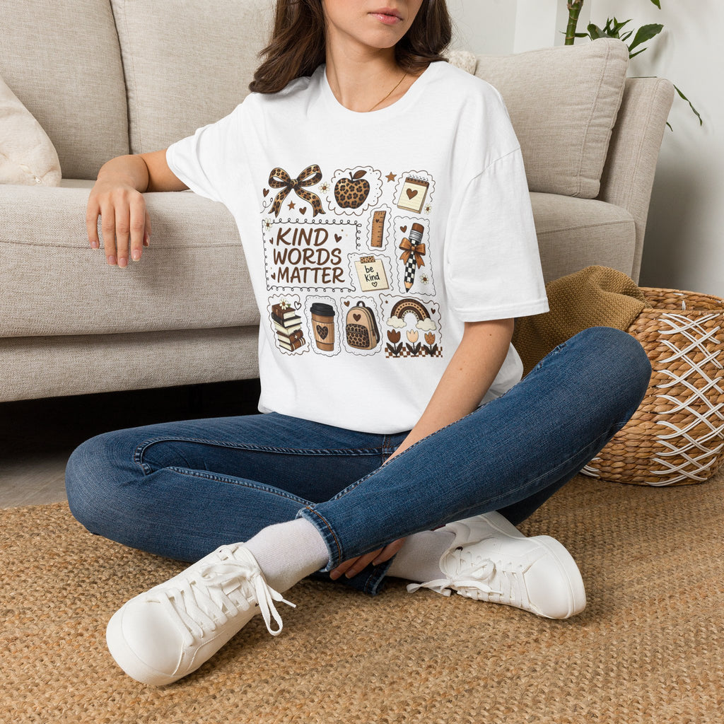 Kind Words Matter Leopard Graphic Tee