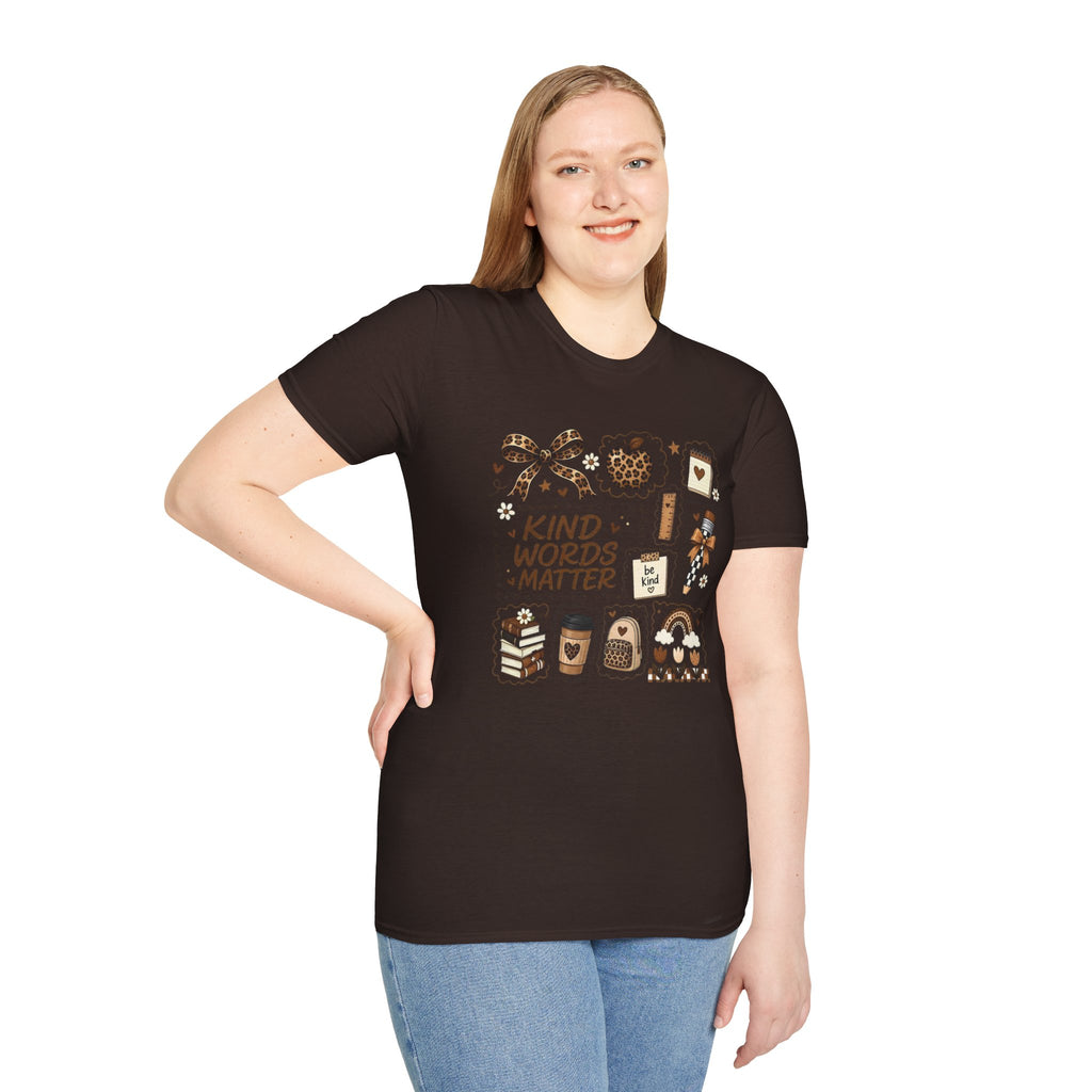 Kind Words Matter Leopard Graphic Tee