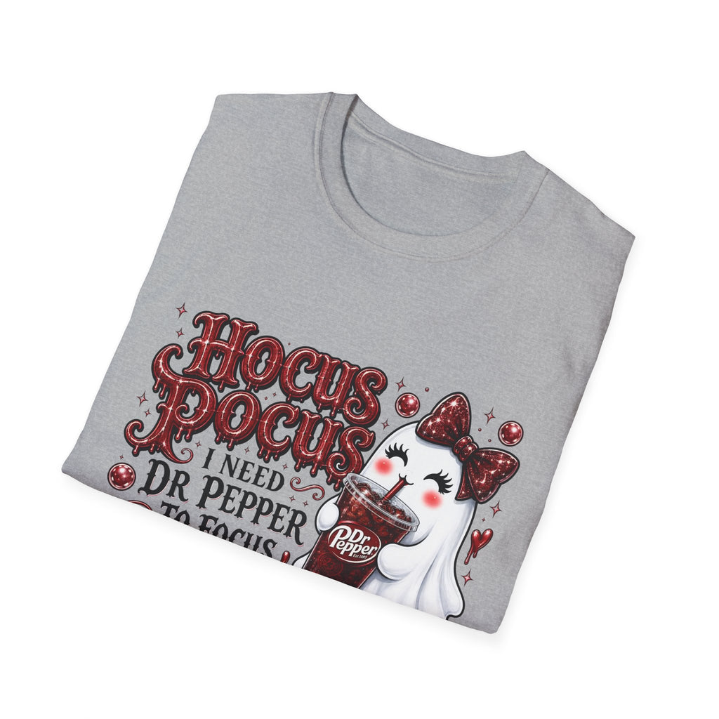 Hocus Pocus Ghost Tee — “I Need Dr Pepper to Focus” Halloween T-Shirt