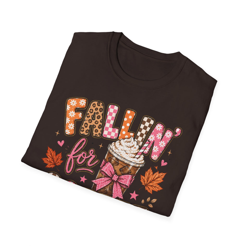 Fallin' for Coffee T-Shirt — Autumn Coffee Lover Tee