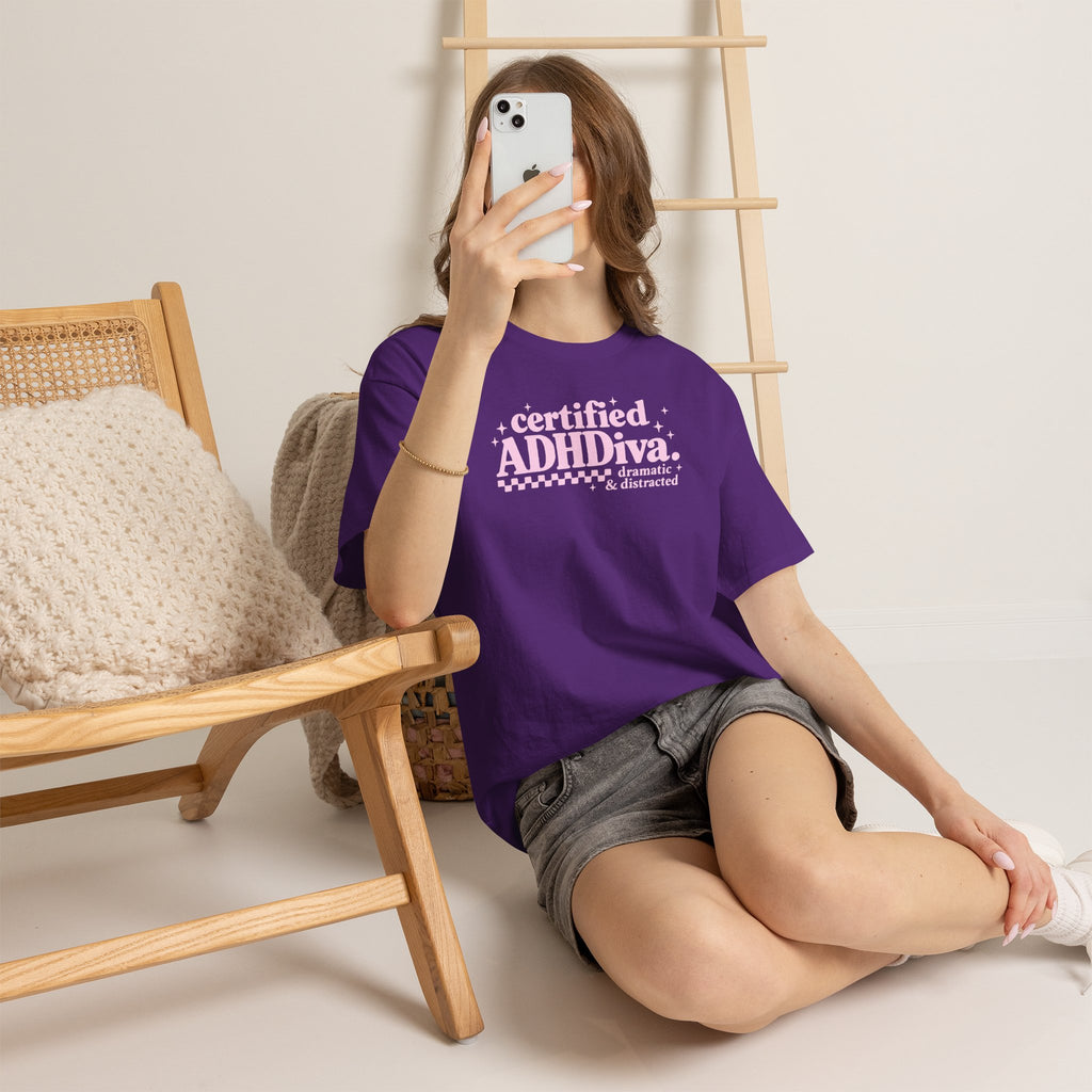 Certified ADHD Diva Graphic T-Shirt – Funny Women’s Statement Tee