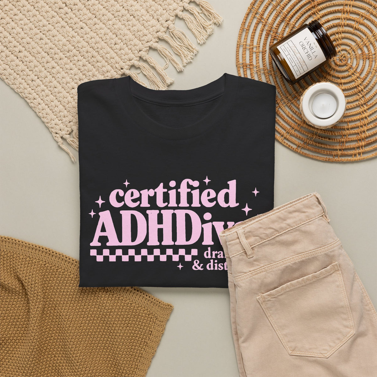 Certified ADHD Diva Graphic T-Shirt – Funny Women’s Statement Tee