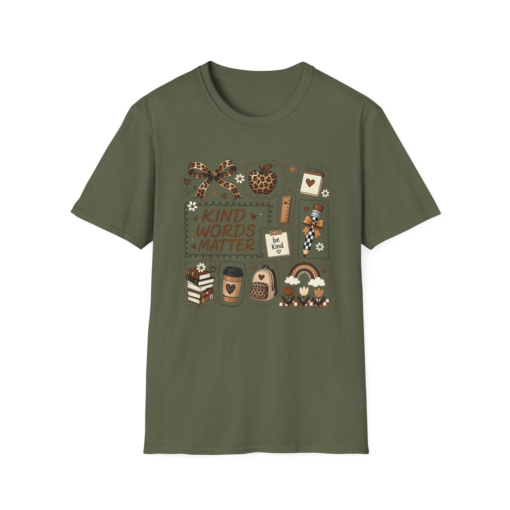 Kind Words Matter Leopard Graphic Tee