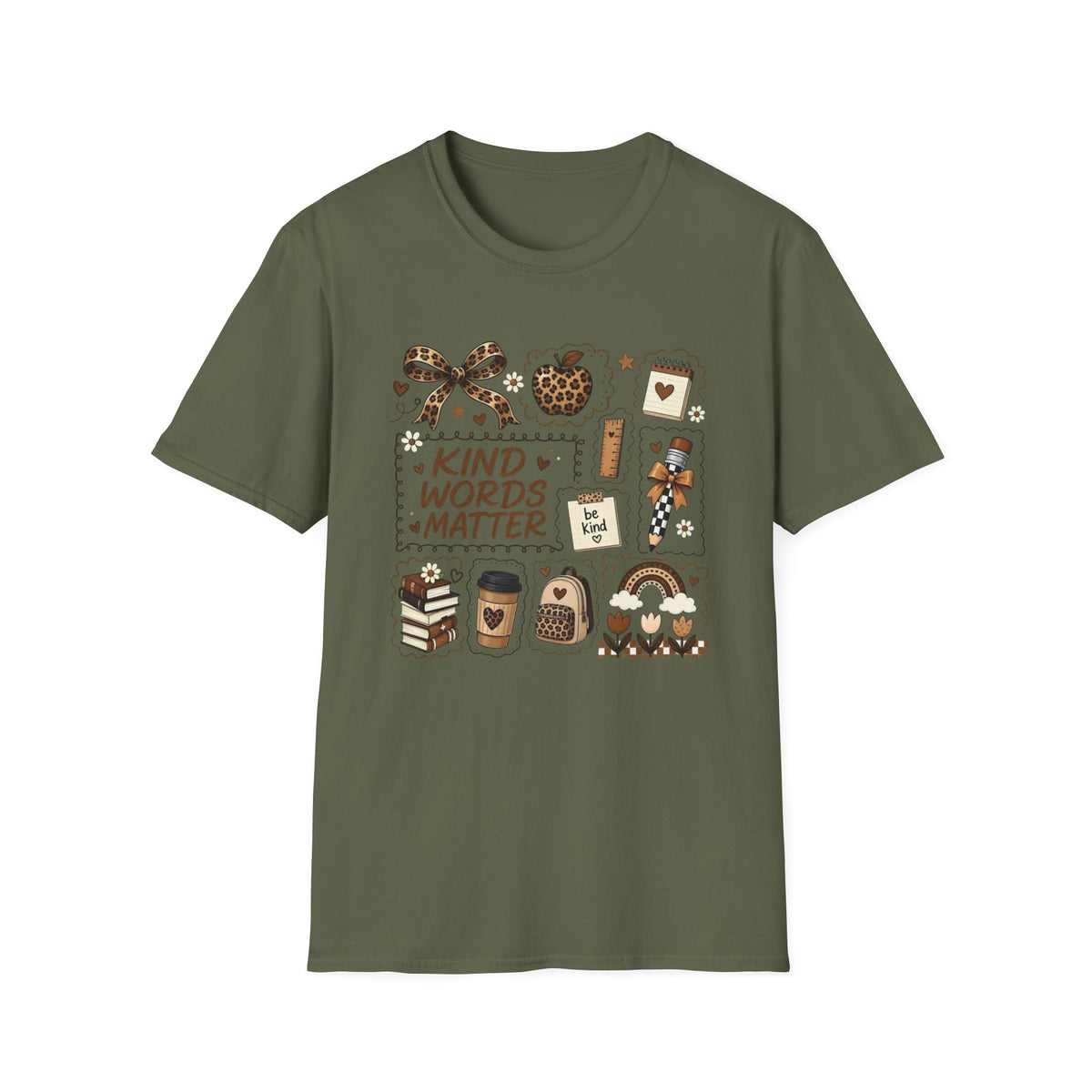 Kind Words Matter Leopard Graphic Tee