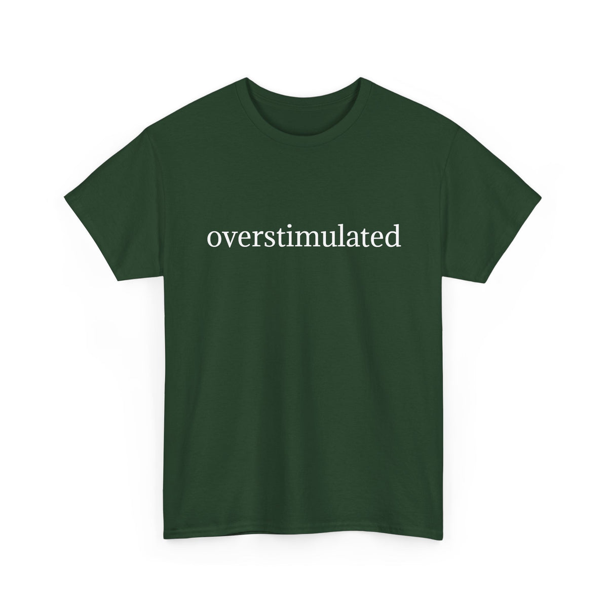 Overstimulated Tee — Minimalist Black Graphic T-Shirt