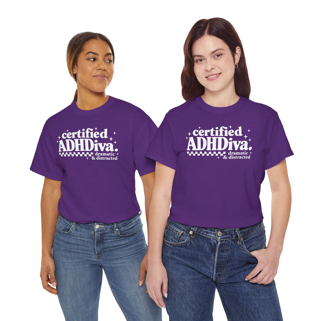 Certified ADHD Diva Graphic T-Shirt – Funny Women’s Statement Tee
