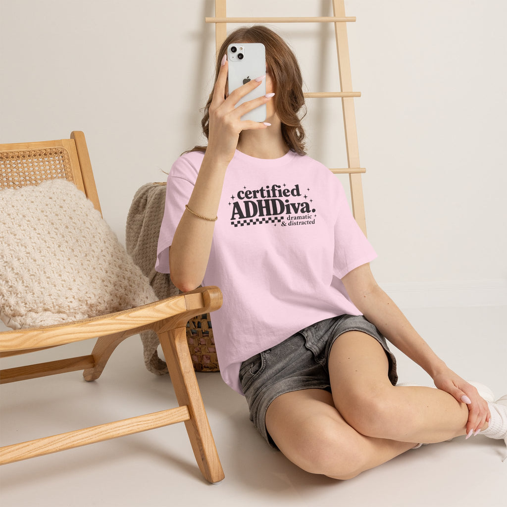 Certified ADHD Diva Graphic T-Shirt – Funny Women’s Statement Tee