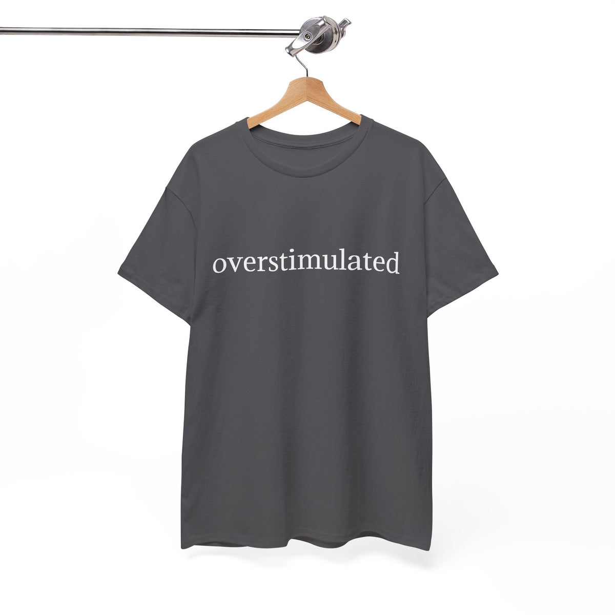 Overstimulated Tee — Minimalist Black Graphic T-Shirt