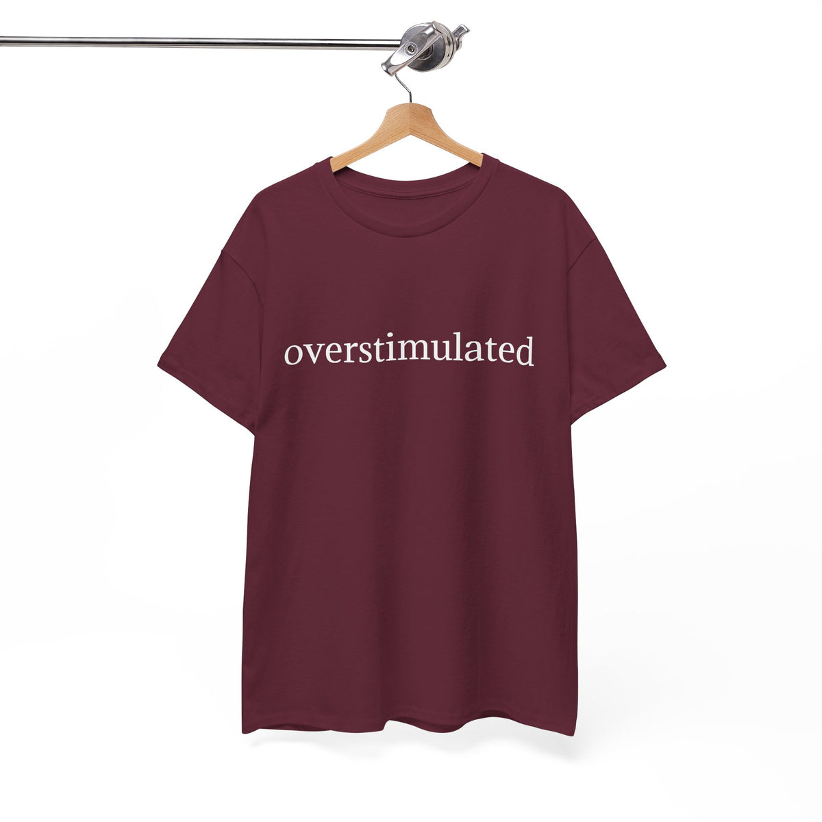 Overstimulated Tee — Minimalist Black Graphic T-Shirt