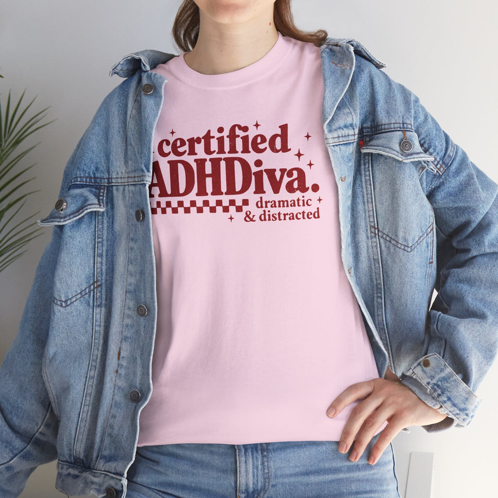 Certified ADHD Diva Graphic T-Shirt – Funny Women’s Statement Tee