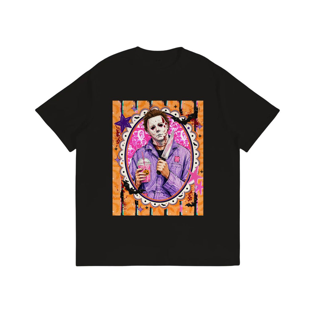 Spooky Sips Slasher Horror Halloween Graphic Tee