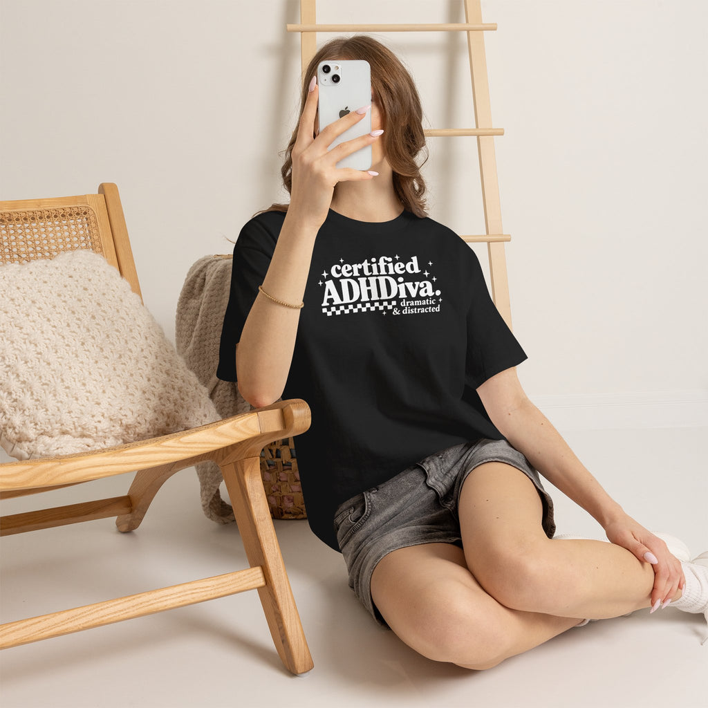 Certified ADHD Diva Graphic T-Shirt – Funny Women’s Statement Tee