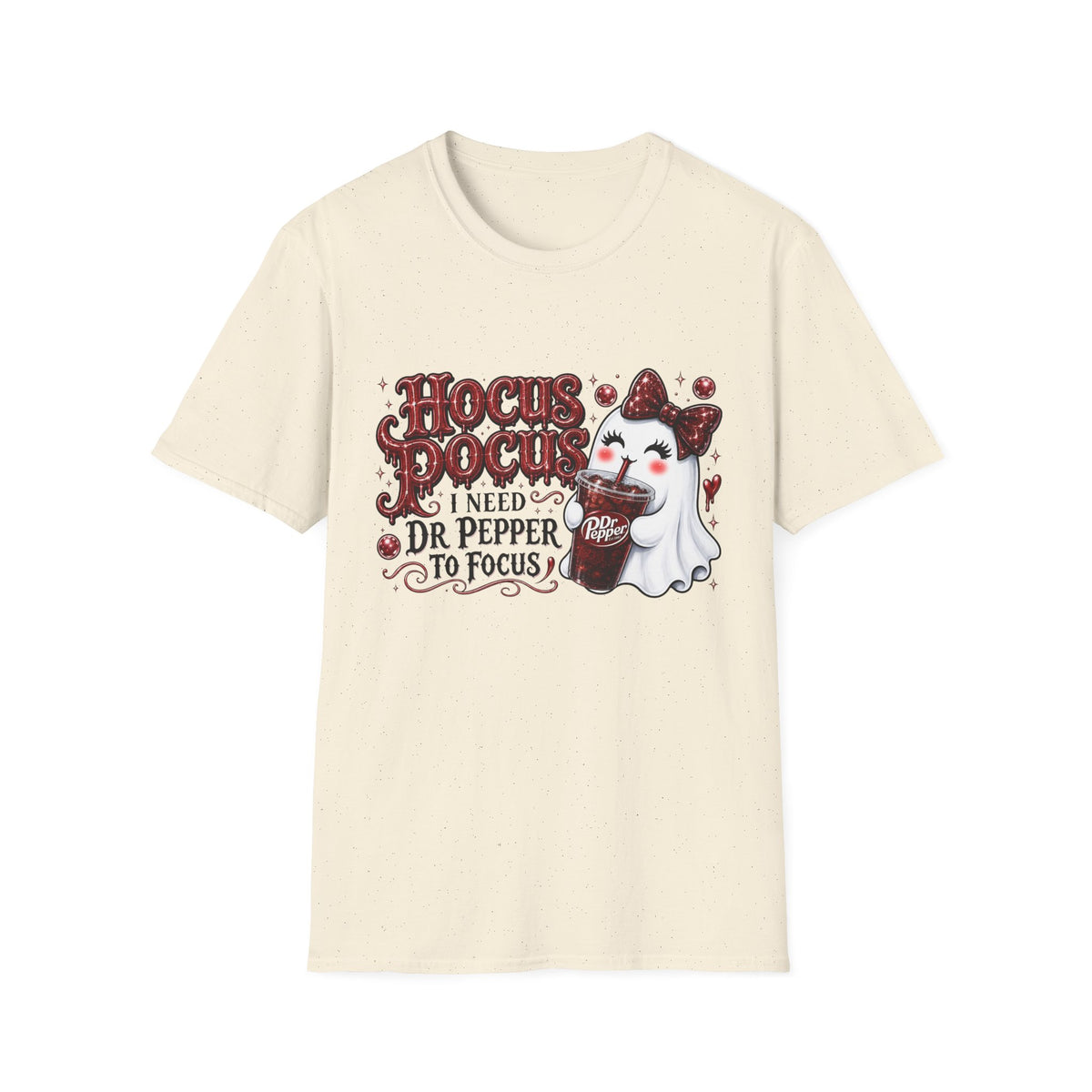 Hocus Pocus Ghost Tee — “I Need Dr Pepper to Focus” Halloween T-Shirt