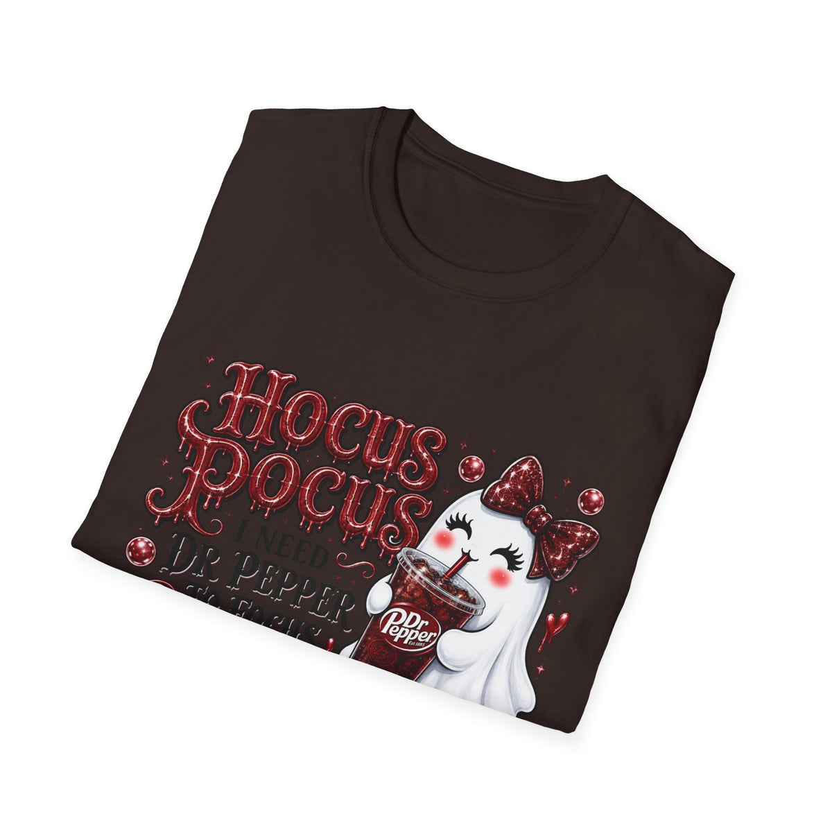 Hocus Pocus Ghost Tee — “I Need Dr Pepper to Focus” Halloween T-Shirt