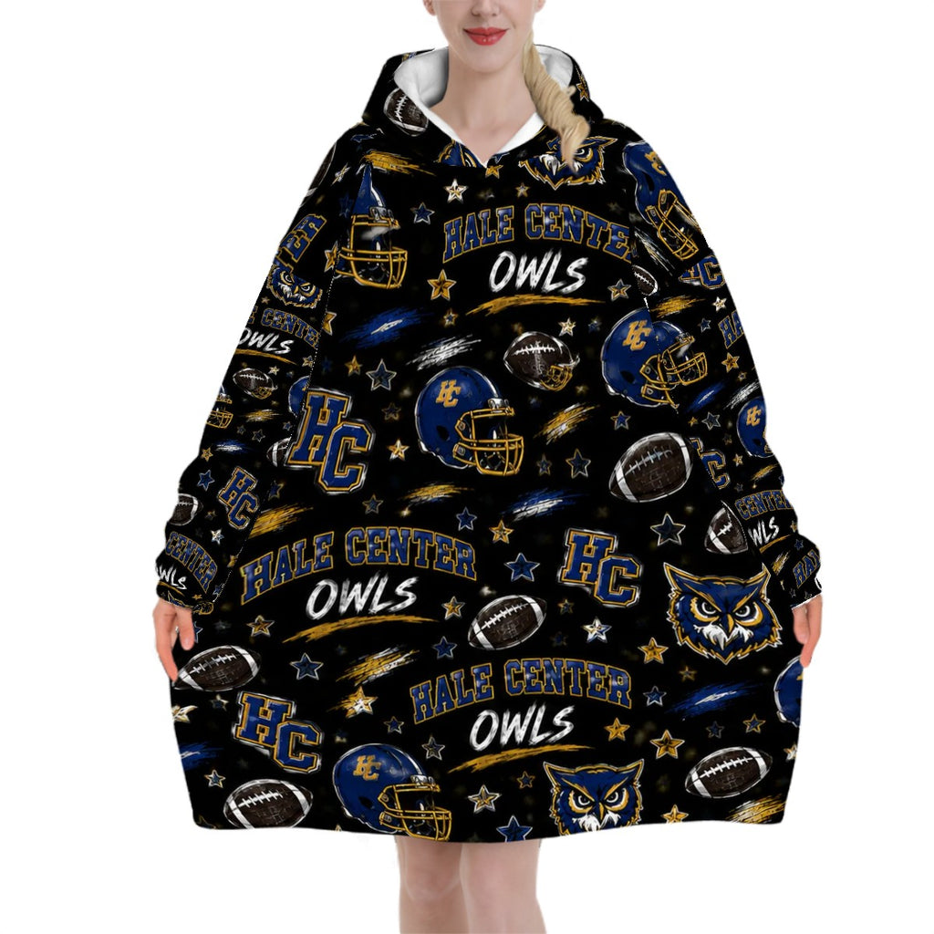 Owl Football Hooded Blanket