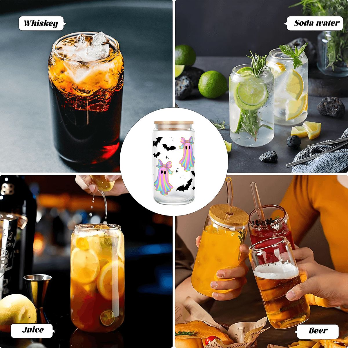 Boo-tiful Babe 16 oz Glass Cup